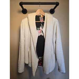 Johnny Was Cream Hooded Jacket with Floral Lining